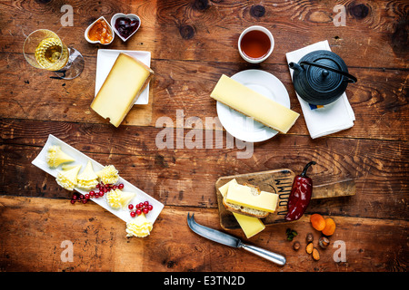 Goûté le fromage suisse et de l'alimentation pour le brunch ou apperitive instant Banque D'Images