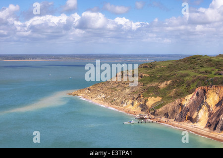 De l'Alun Bay, île de Wight, Angleterre, Royaume-Uni Banque D'Images