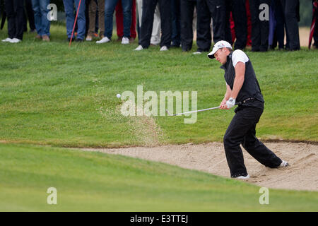 Pulheim, Allemagne. 29 Juin, 2014. Golfeur britannique Danny Willetta rivalise au cours de l'Open international du Gut Laerchenhof à Pulheim, près de Cologne, le 29 juin 2014. Photo : ROLF VENNENBERND/dpa/Alamy Live News Banque D'Images