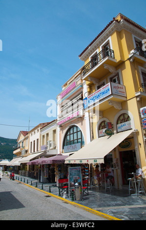 Sofouli, station street, Vathy, également connu sous le nom de la ville de Samos, l'île de Samos, Grèce, Europe Banque D'Images