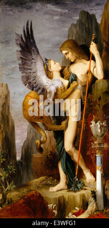 Gustave Moreau - Œdipe et le Sphinx - 1864 - Musée rencontré - New-York Banque D'Images