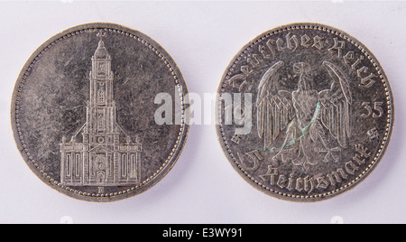 Pièce d'argent allemand 5 Reichsmark 1935 Banque D'Images