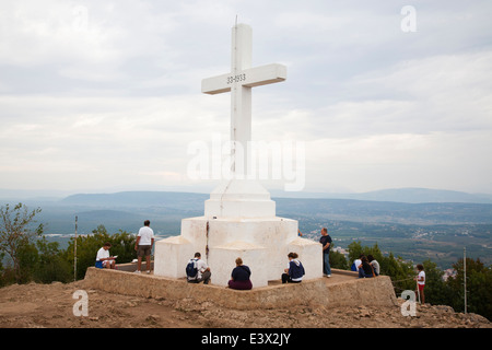 Croix, la croix, la montagne de Medjugorje, Bosnie et Herzégovine, de l'Europe Banque D'Images