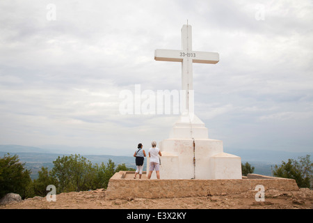 Croix, la croix, la montagne de Medjugorje, Bosnie et Herzégovine, de l'Europe Banque D'Images