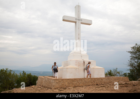 Croix, la croix, la montagne de Medjugorje, Bosnie et Herzégovine, de l'Europe Banque D'Images