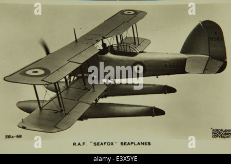 Le Fairey Sea Fox était un bombardier de reconnaissance et torpilleur britannique utilisé par la Royal Navy dans les années 1930 et 1940 C'était une partie essentielle de la Fleet Air Arm, jouant un rôle important dans l'aviation navale au début de la seconde Guerre mondiale. Banque D'Images