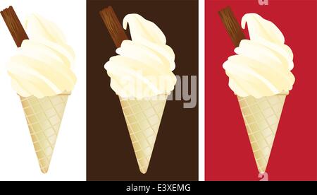 Jeu de glaces sur différents fonds de couleur, vector illustration Illustration de Vecteur