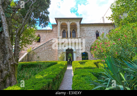 Pétrarque's country home dans la ville de Arquà Petrarca dans la région Veneto de l'Italie Banque D'Images