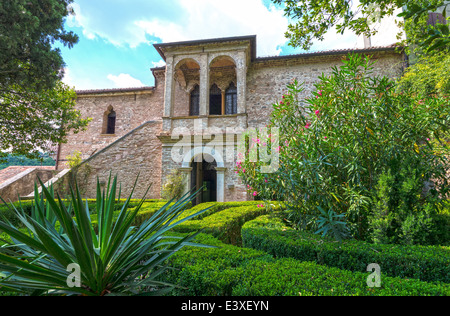 Pétrarque's country home dans la ville de Arquà Petrarca dans la région Veneto de l'Italie Banque D'Images