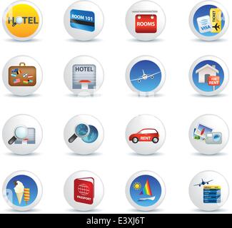 Global Travel et touche transport icon set Illustration de Vecteur