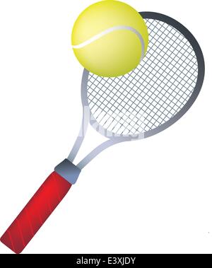 Icône simple illustration style de raquette et balle de tennis Illustration de Vecteur