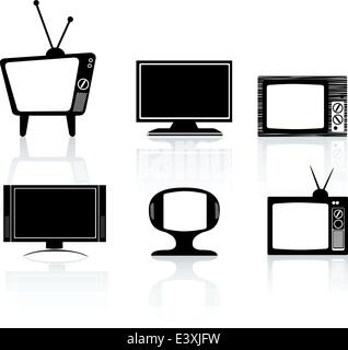 Illustrations de différents styles de plat de télévision Illustration de Vecteur