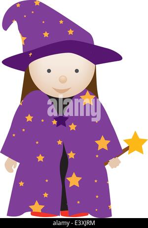 Dresserd fille en tant qu'assistant en costume mignon Illustration de Vecteur