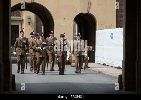 L'armée britannique, qui se prépare pour un défilé Banque D'Images