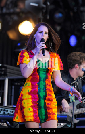 Pilton, UK, 28/06/2014 : Performances au festival de Glastonbury . Lana del Rey joue. Personne sur la photo : Lana del Rey, Elizabeth Woolridge Grant. Photo par Julie Edwards Banque D'Images