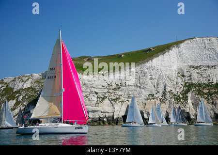 J P Morgan, l'Île Ronde,2014 Course Cowes, île de Wight, Angleterre, Royaume-Uni, Banque D'Images