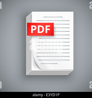 Feuille de papier PDF icônes Banque D'Images