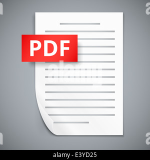 Feuille de papier PDF icônes Banque D'Images