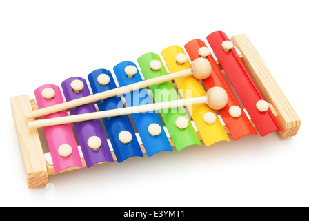 Xylophone coloré sur white with clipping path Banque D'Images