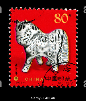 Année du cheval en timbres-poste Banque D'Images