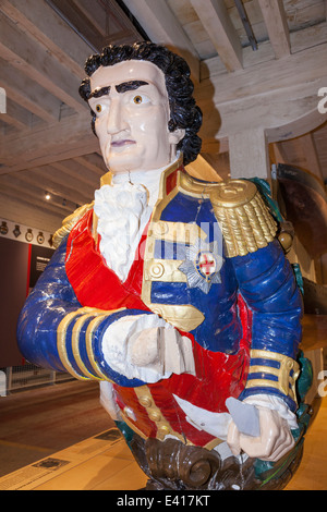 L'Angleterre, Kent, Cran-gevrier, figure de proue du HMS Rodney Banque D'Images