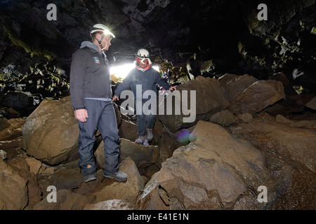 Grotte de lave thingvellir, gjabakkahellir nationalpark, Islande Banque D'Images