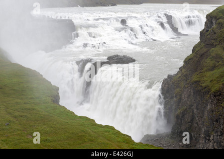 La rivière Hvita, Gullfoss, Haukadalur, sud-ouest de l'Islande, Gullfoss, rivière Hvita, sud-ouest de l'Islande, de Haukadalur Banque D'Images