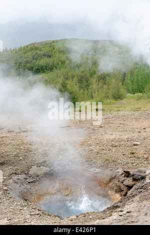 Source thermale chaude de Blesi près de Geysir, Blaskogabygdd, Haukadalur, Soth Islande Banque D'Images