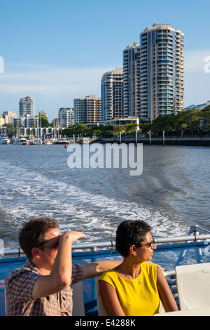 Brisbane Australie,Queensland Brisbane River Water,Kangaroo point,Dockside,marina,condominiums condominiums condos résidences appartements Banque D'Images