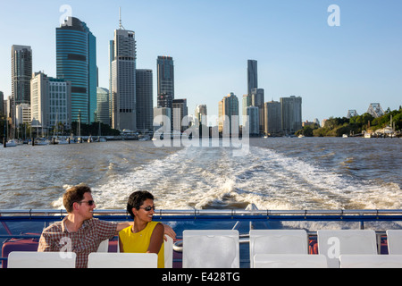 Brisbane Australie,Brisbane River,CityCat,ferry,bateau,riders,passagers rider riders,TransLink,Trans Link,QueenslandFerries,Ferries,Admiralty Banque D'Images