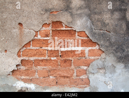 Old weathered brick wall mur fragment de brique. Banque D'Images