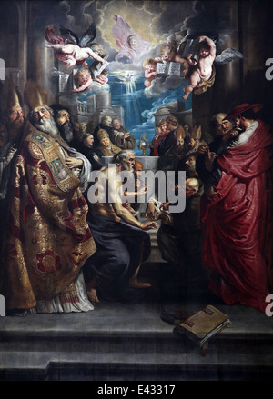 La disgrâce du Saint Sacrement par l'artiste Peter Paul Rubens. 1609.Anvers.Belgique.Eglise Saint Paul Banque D'Images