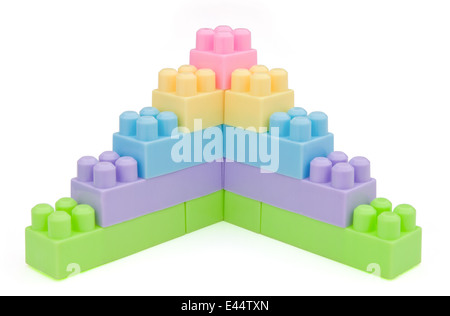 Toy bricks étapes avec clipping path Banque D'Images