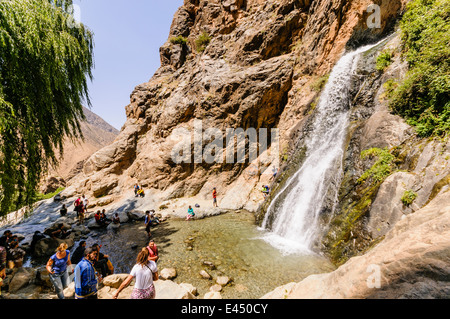 Cascade de Setti-Fatma, rivière de l'Ourika, la vallée de l'Ourika, Atlas, Maroc Banque D'Images