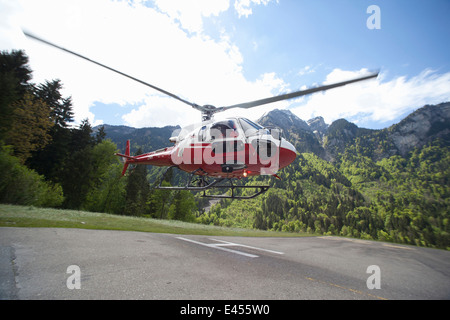 Prise d'hélicoptère de l'héliport de, Interlaken, Berne, Suisse Banque D'Images