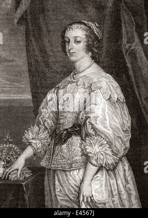 Henrietta Maria de France, 1609 - 1669. Reine consort d'Angleterre, d'Écosse et l'Irlande comme l'épouse du roi Charles Ier. Banque D'Images