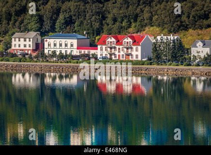 Buidlings commercial,maisons et appartements, Akureyri, Islande Banque D'Images