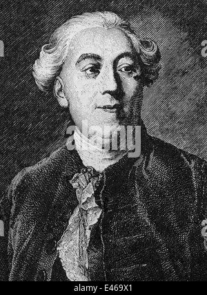 Jacques Necker (1732-1804). Homme d'État français de naissance, et le ministre des Finances de Louis XVI. La gravure. Banque D'Images