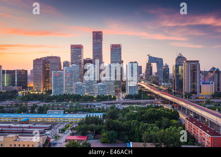 Beijing, Chine skyline at le quartier central des affaires. Banque D'Images