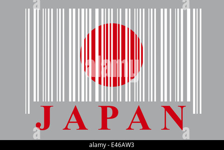 Le Japon drapeau de codes-barres, vector Banque D'Images