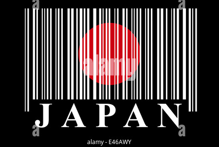 Le Japon drapeau de codes-barres, vector Banque D'Images