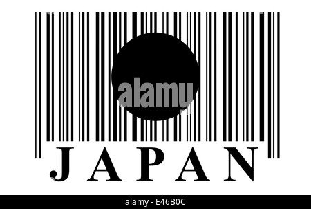 Le Japon drapeau de codes-barres, vector Banque D'Images