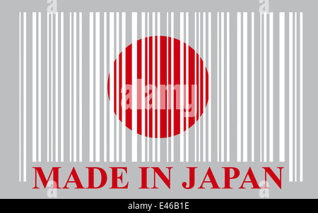 Le Japon drapeau de codes-barres, vector Banque D'Images