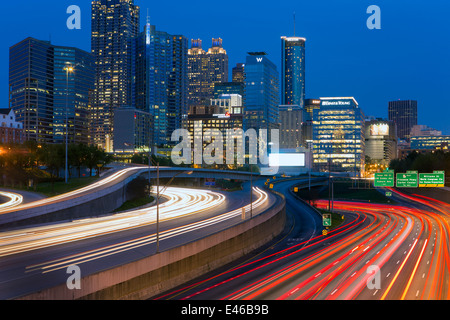 L'Interstate I-85 qui mène dans le centre-ville d'Atlanta, Géorgie, États-Unis d'Amérique Banque D'Images