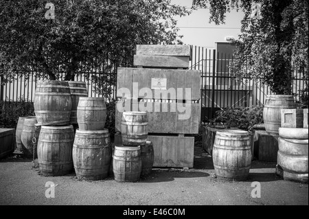 Photographie en noir et blanc. Le silence en vrac (1996) L'art public, Salford Quays, Trafford, Manchester UK Banque D'Images