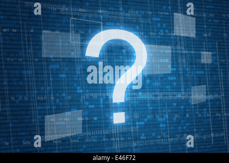 Point d'interrogation sur fond numérique Banque D'Images