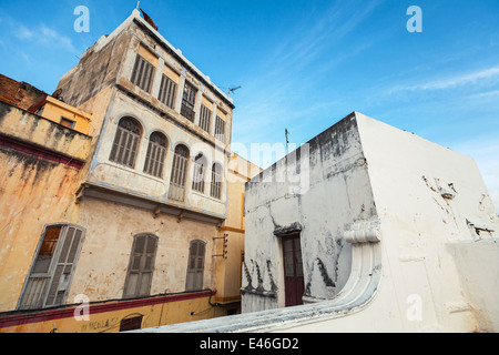 Maisons individuelles à Medina. Vieux Tanger, Maroc Banque D'Images