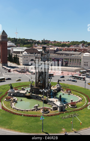 Barcelone, Espagne - 13 juillet : Plaza de España Vue depuis l'affût Trade Center Arena. 13 juillet 2011 à Barcelone, Espagne. Banque D'Images