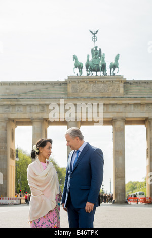 Berlin, Allemagne, Aung San Suu Kyi, la LND, et Klaus Wowereit, SPD Banque D'Images