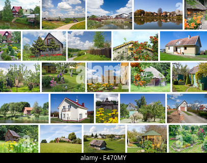 L'été européen villages simple collage paysages. Toutes les images intégrales et de presse Vous trouverez dans ma galerie Banque D'Images